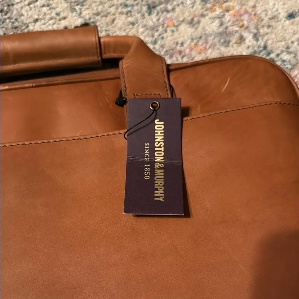 Johnston & Murphy Brown Leather Briefcase